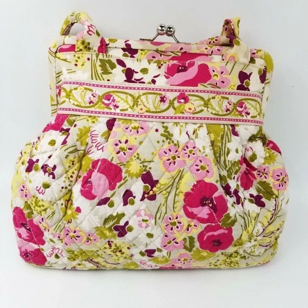 Vera Bradley Womens Pink Shoulder Bag Made Me Blush Alice Kisslock Pocketbook